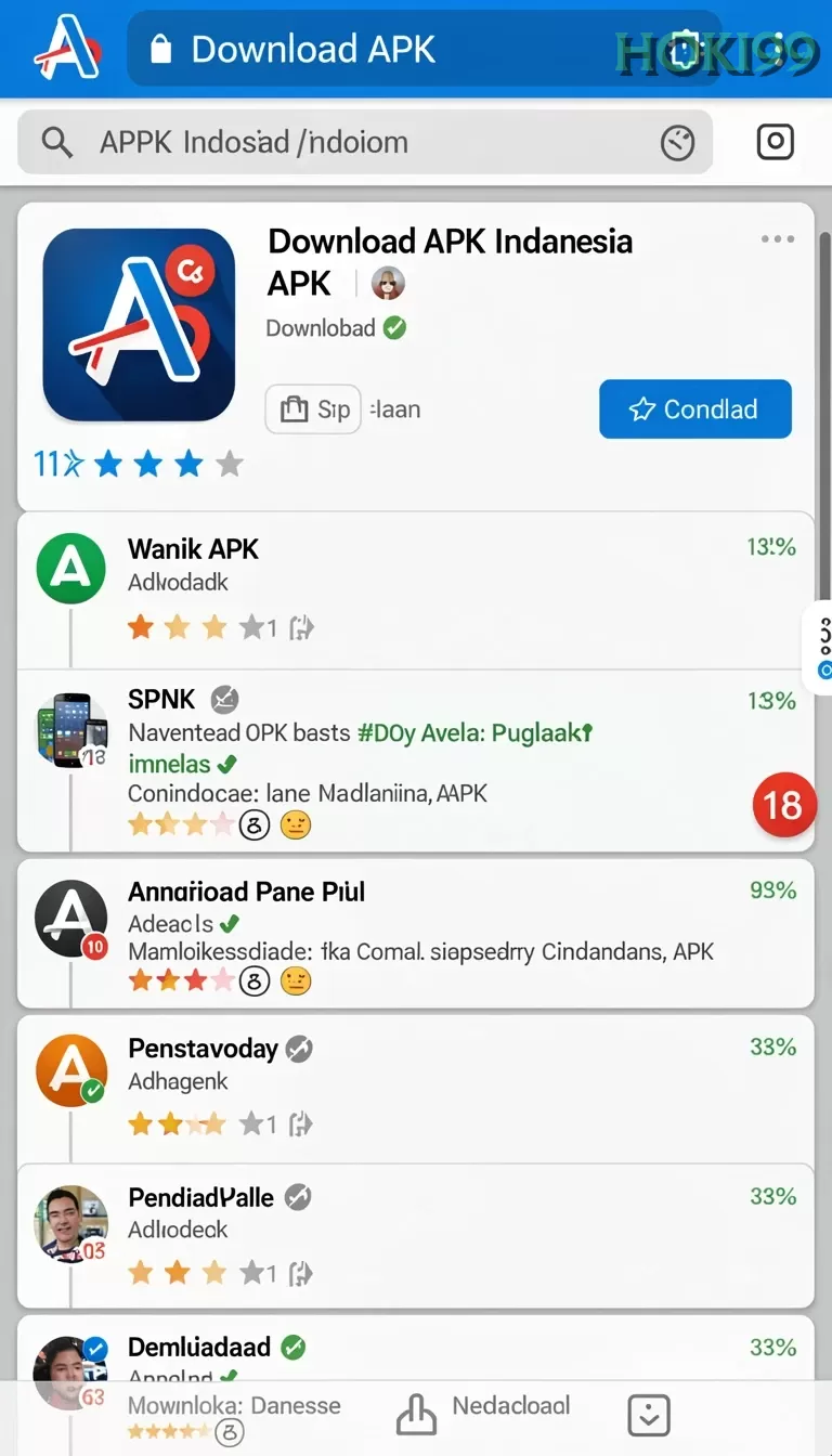 Cuplikan layar menu unduhan hoki99 untuk perangkat Android